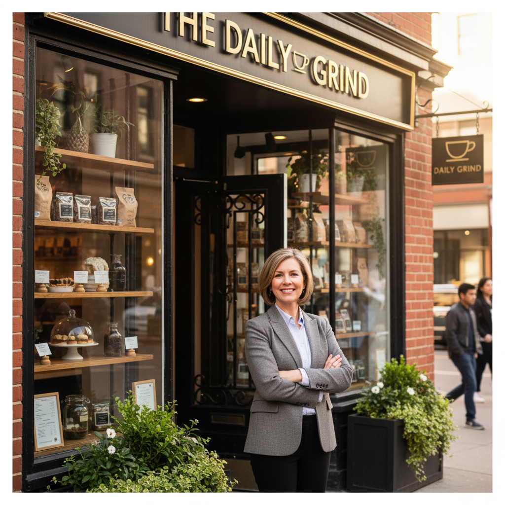 Portrait of a commercial storefront business owner