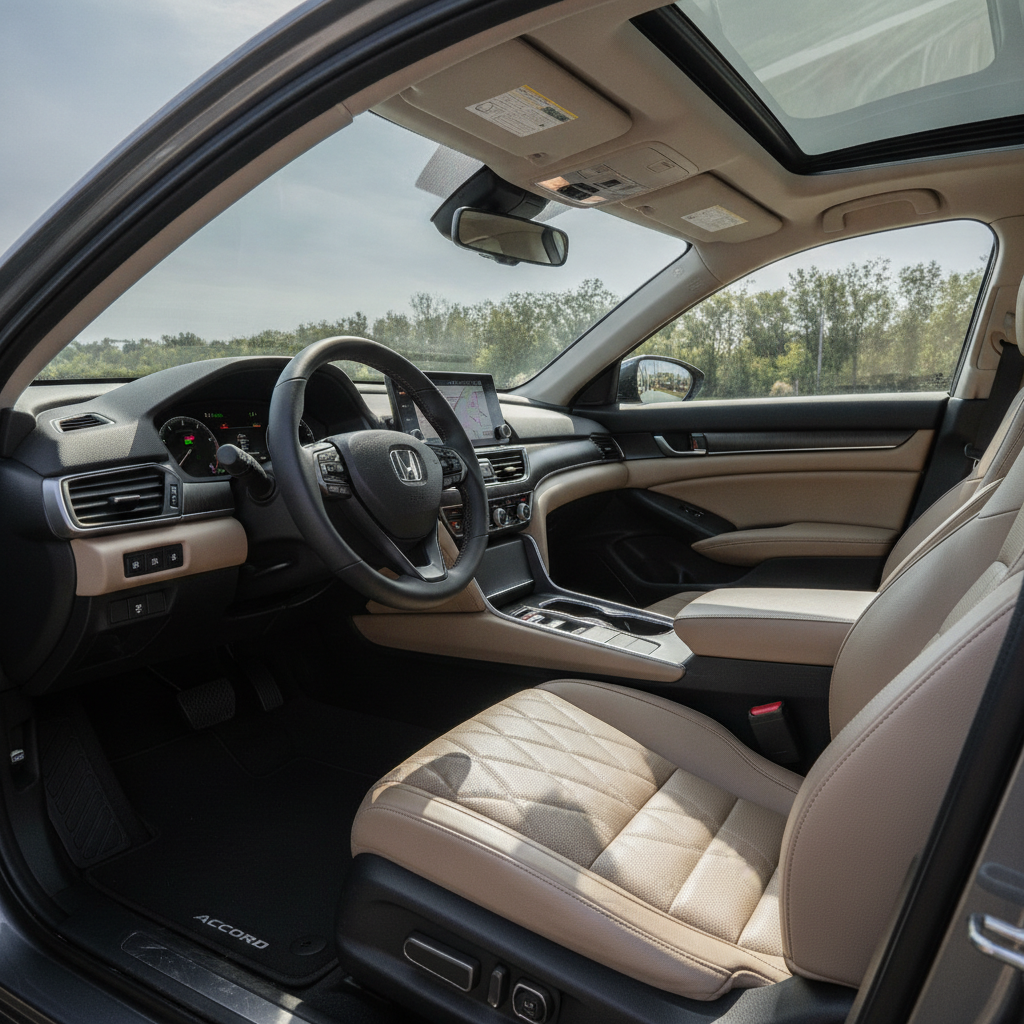 11th generation Honda Accord premium interior featuring luxurious leather seats, modern touchscreen dashboard, and cutting-edge technology features of the latest 11th gen Accord
