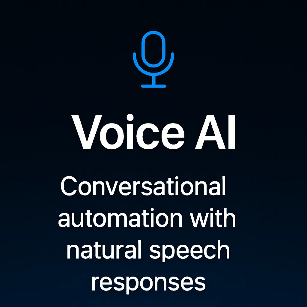 A sleek, futuristic dashboard interface for Voice AI Pro showing conversation analytics and language settings