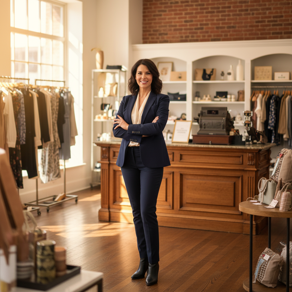 Portrait of a confident manager of a boutique retail shop