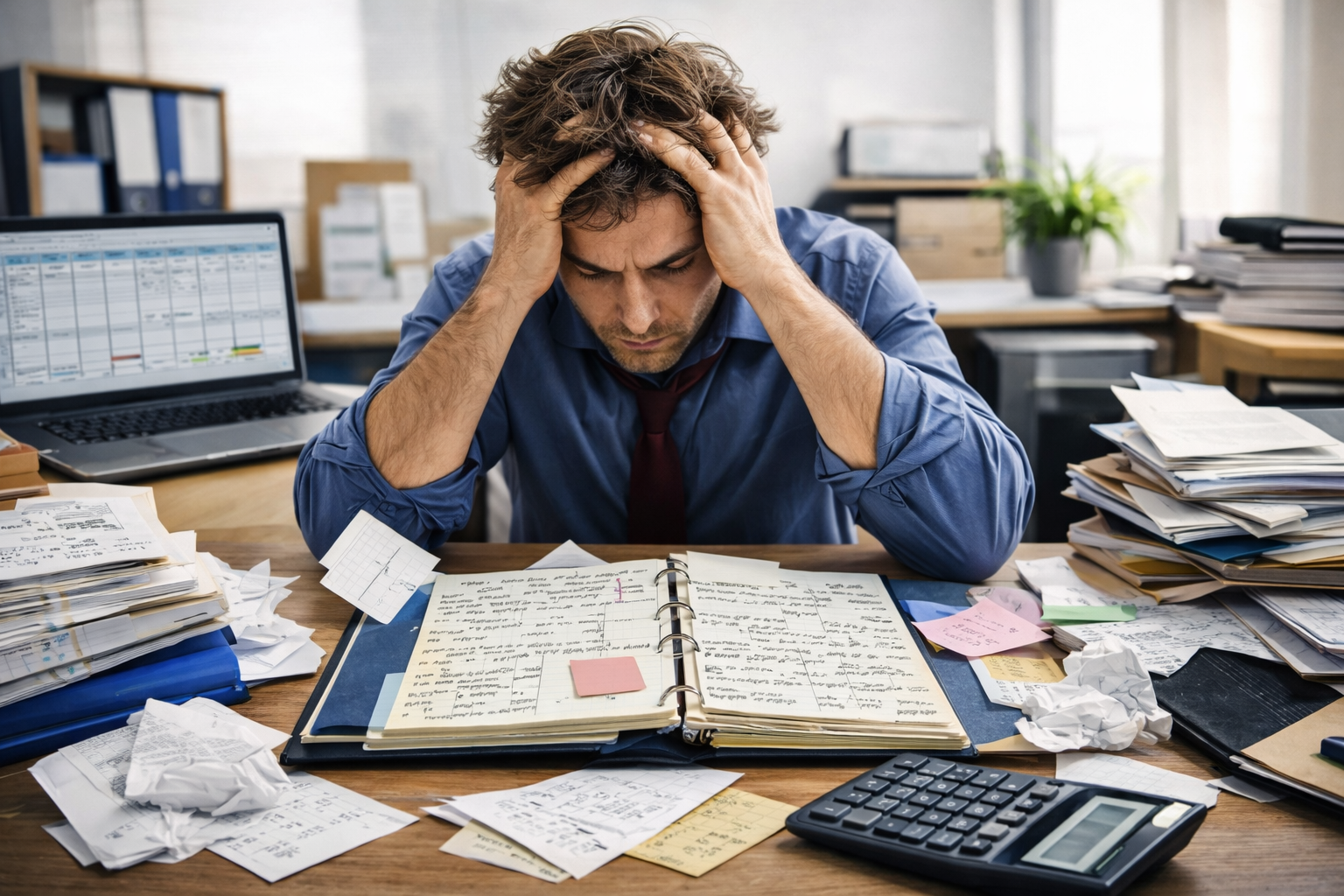 Accountant struggling with messy books