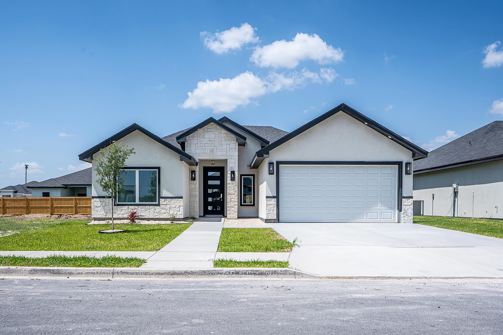 Finished two-car garage interior