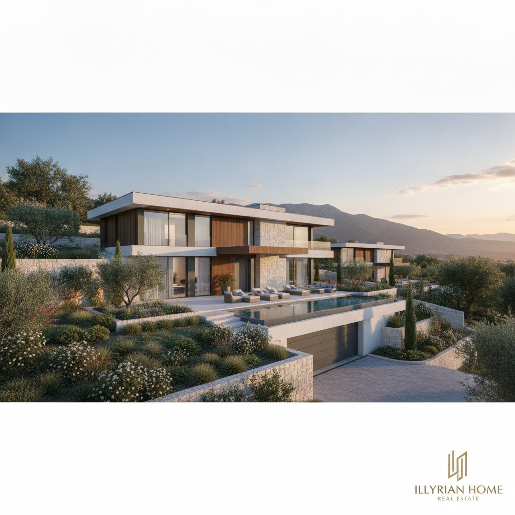 Exterior of a premium luxury villa in the suburbs of Tirana