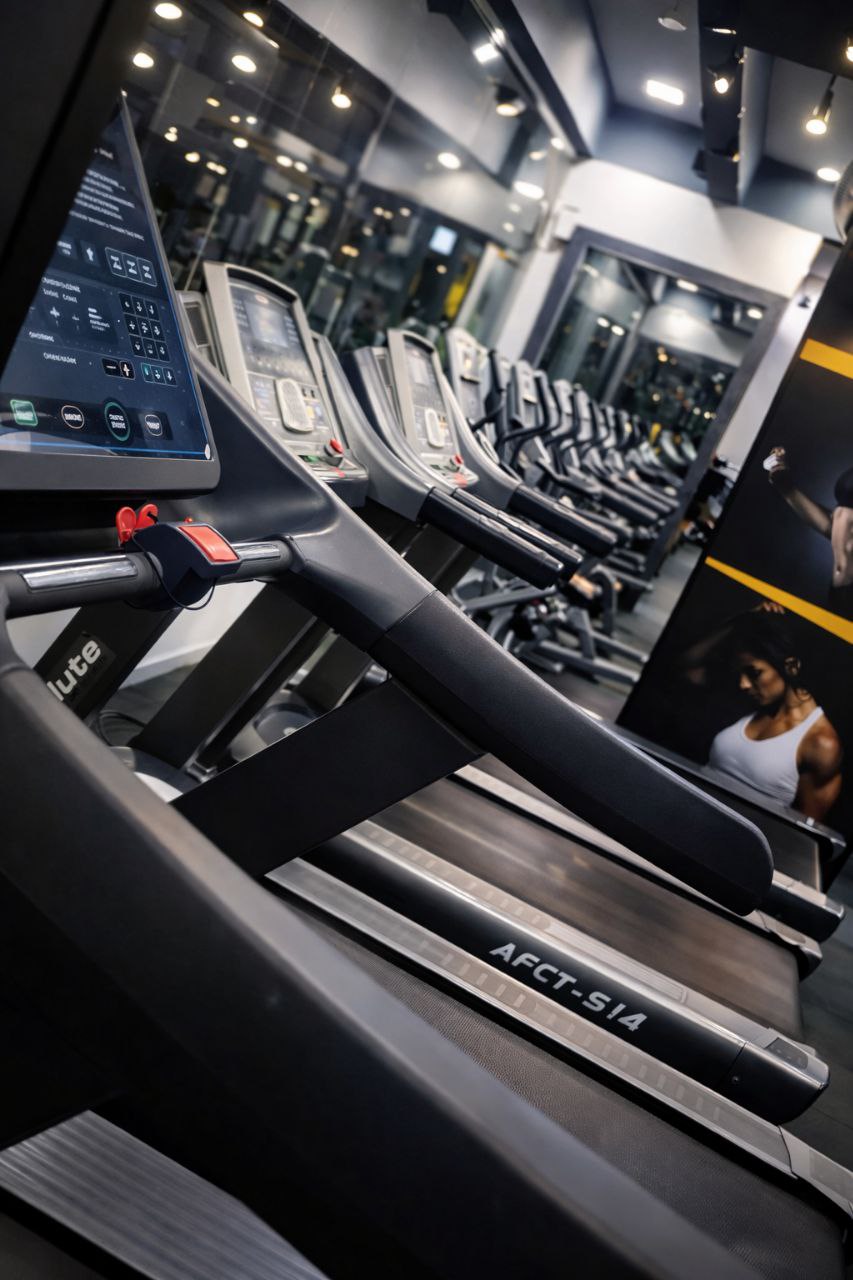 Athlete working out in a modern gym