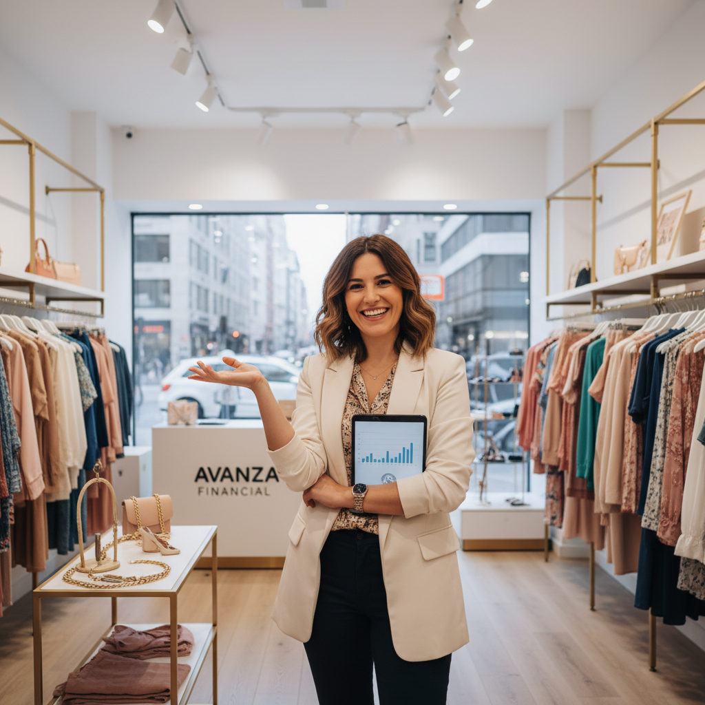 Smiling female small business owner in retail store