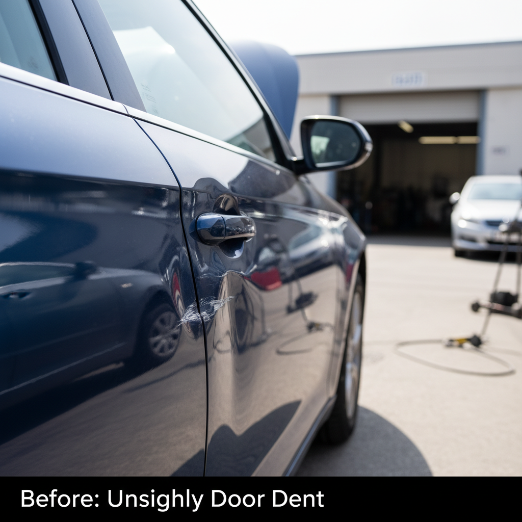 Car door dent