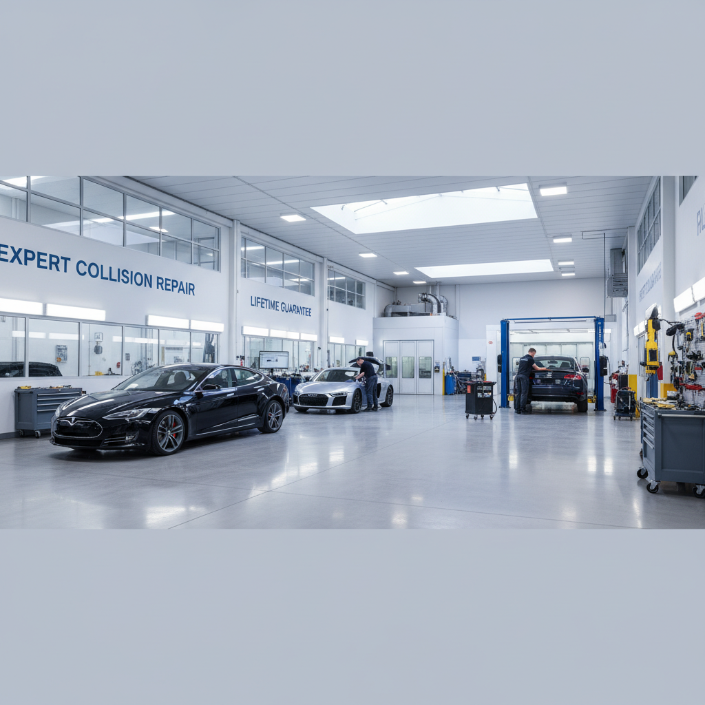 Modern auto body workshop