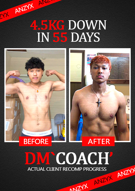 Client physique transformation result showing lean muscular aesthetic build achieved through high intensity training system
