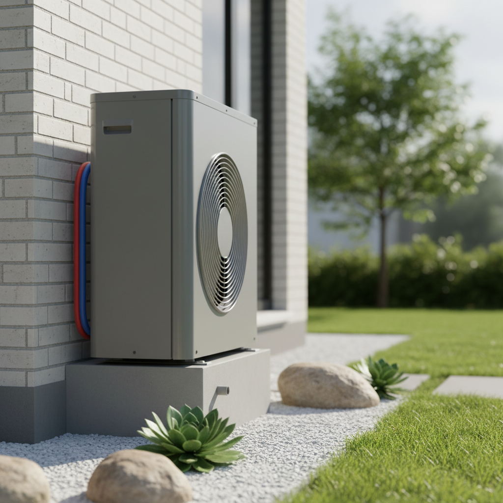 Afbeelding van een moderne warmtepomp installatie