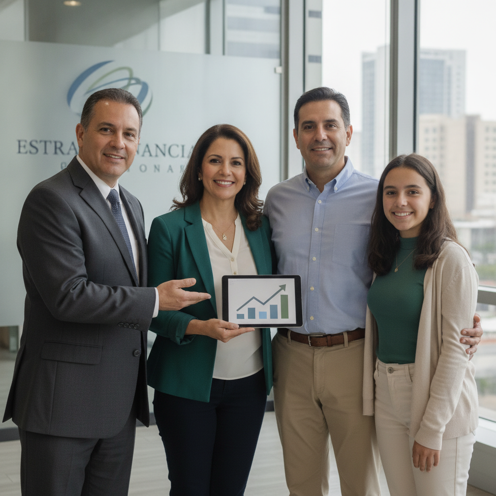 Portrait of the Sanchez family helped by Jose Estrada