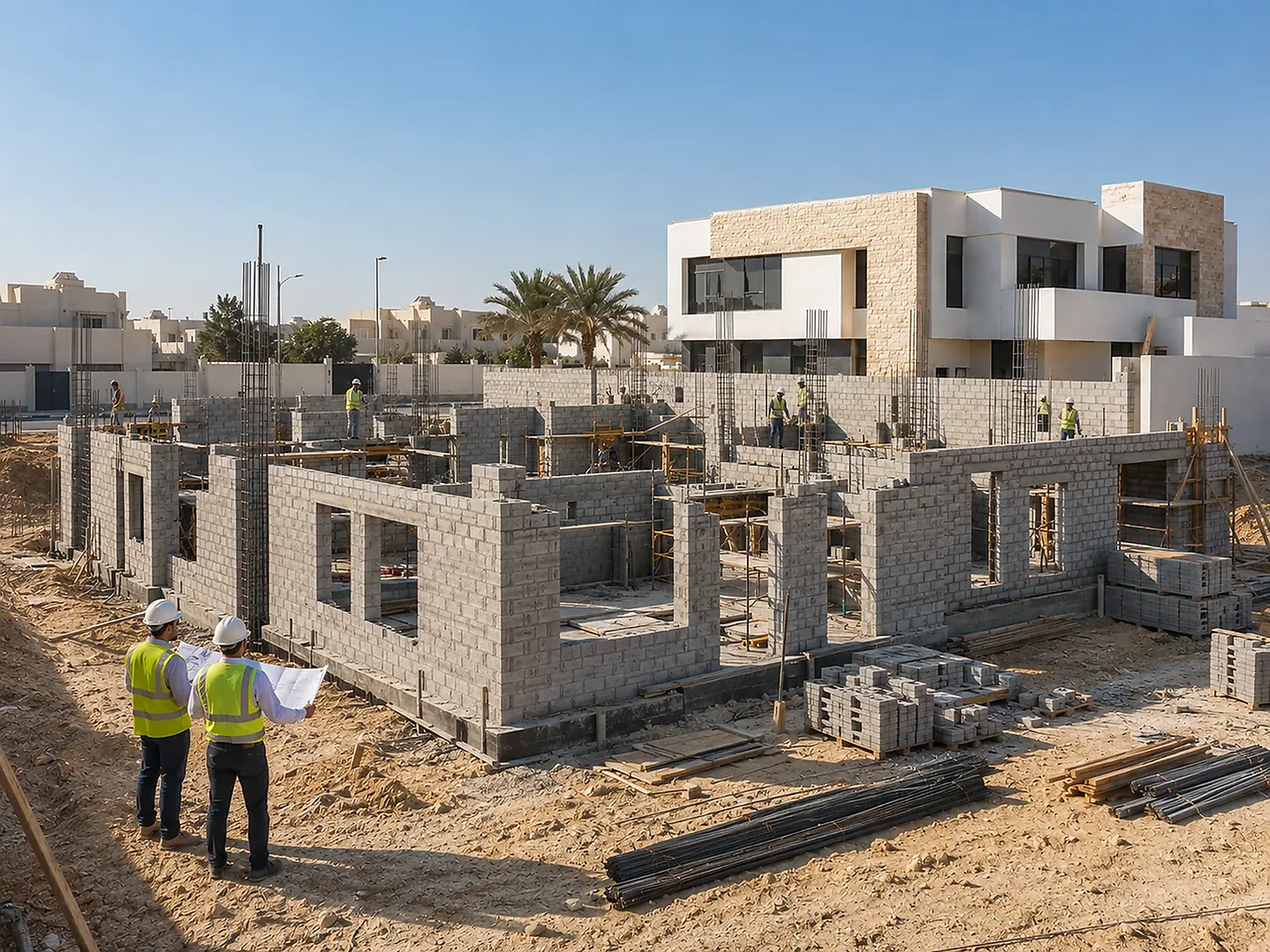 047/074 | Luxury Villa - West Bay Lagoon | POPUP 4/6 | Blockwork & MEP