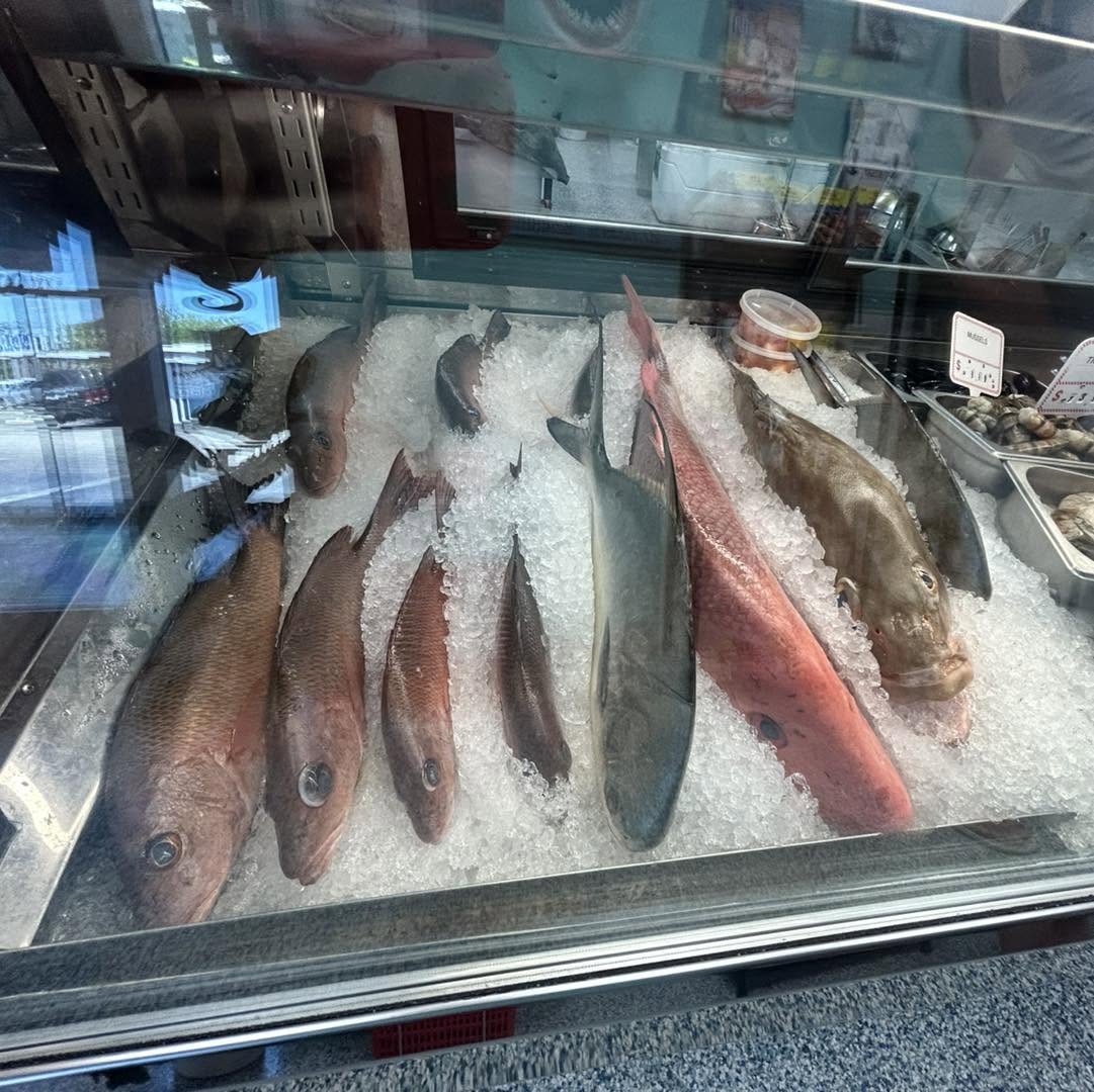 Fresh seafood counter at Ruskin Seafood Company