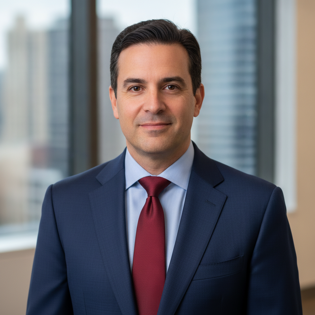 Jonathan Kirshblum, Founder and CEO of Kirsh Insurance Group, professional headshot in navy suit