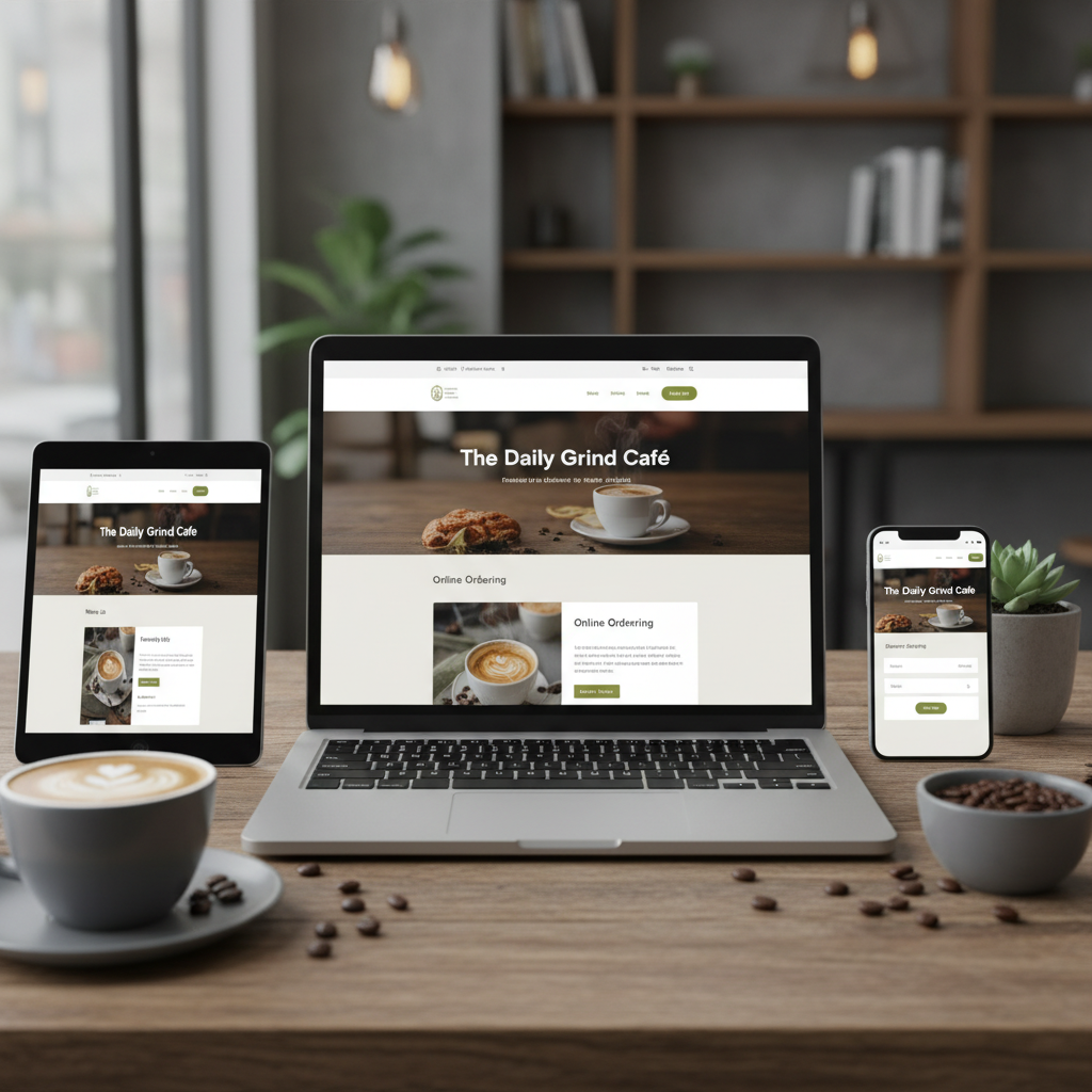 Modern website design for a local coffee shop