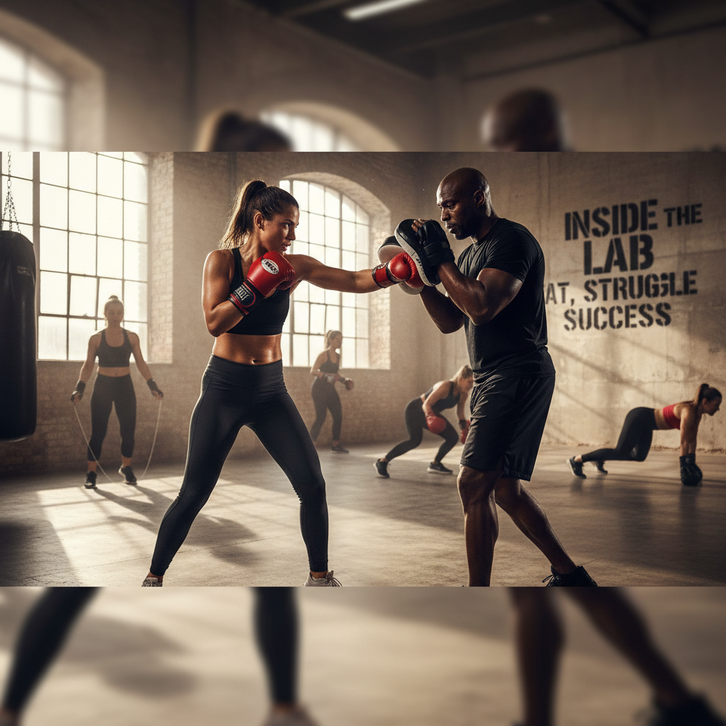 A boxer training