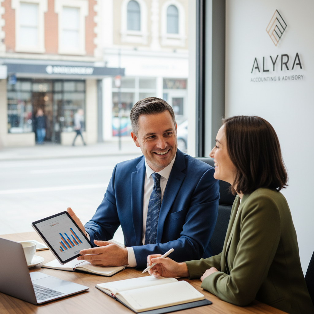 Professional local service provider meeting with a client