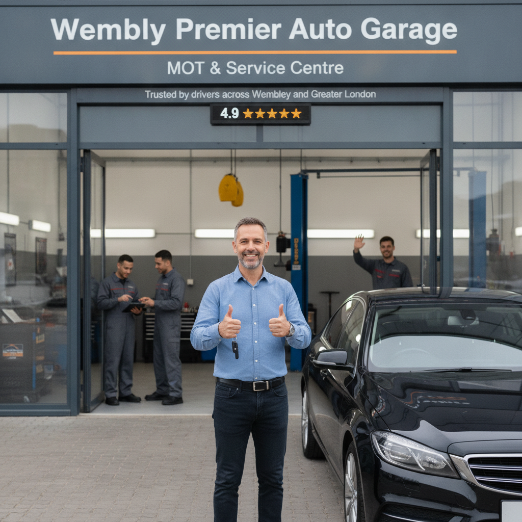 Satisfied customer's clean car after full service at Wembley garage