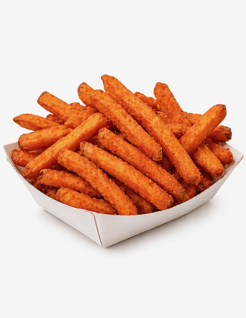 Golden crispy french fries, crunchy on the outside and fluffy on the inside