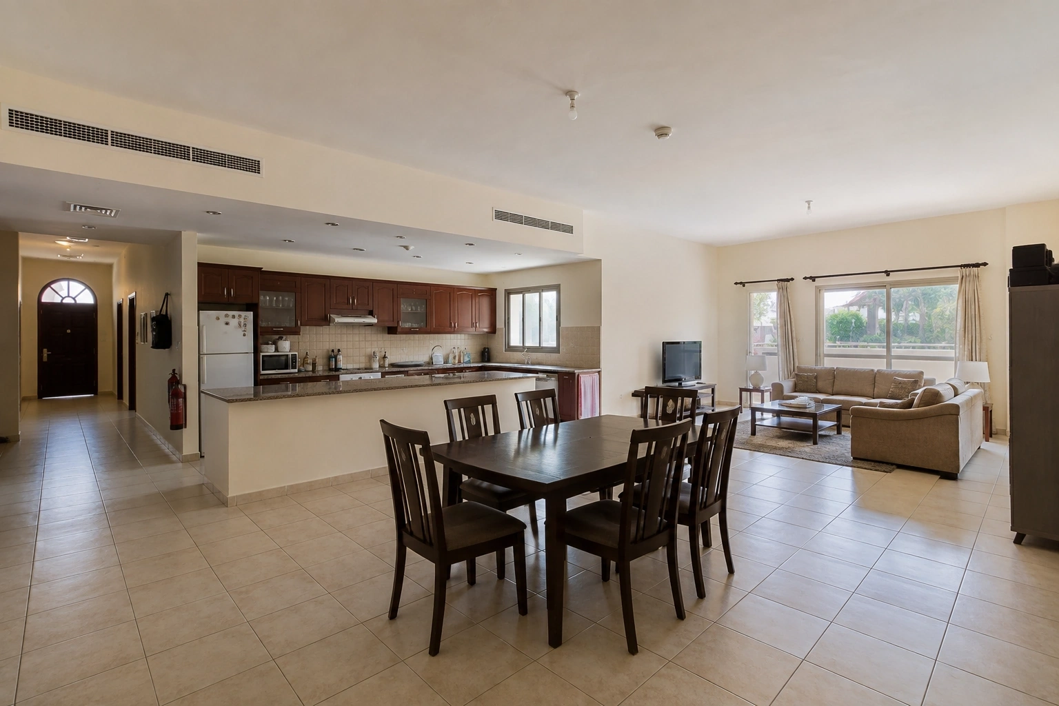 Open-plan kitchen before renovation