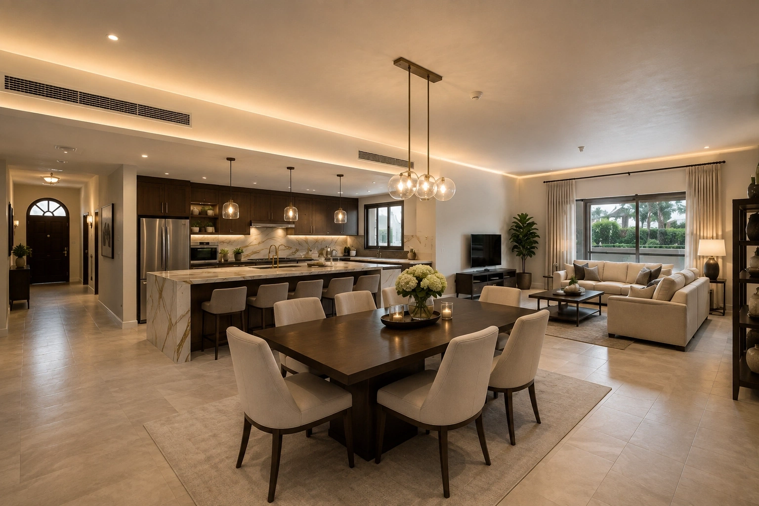 Same open-plan kitchen after renovation
