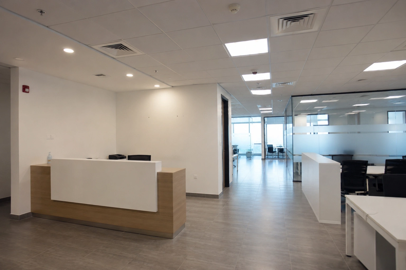 Office reception before fit-out