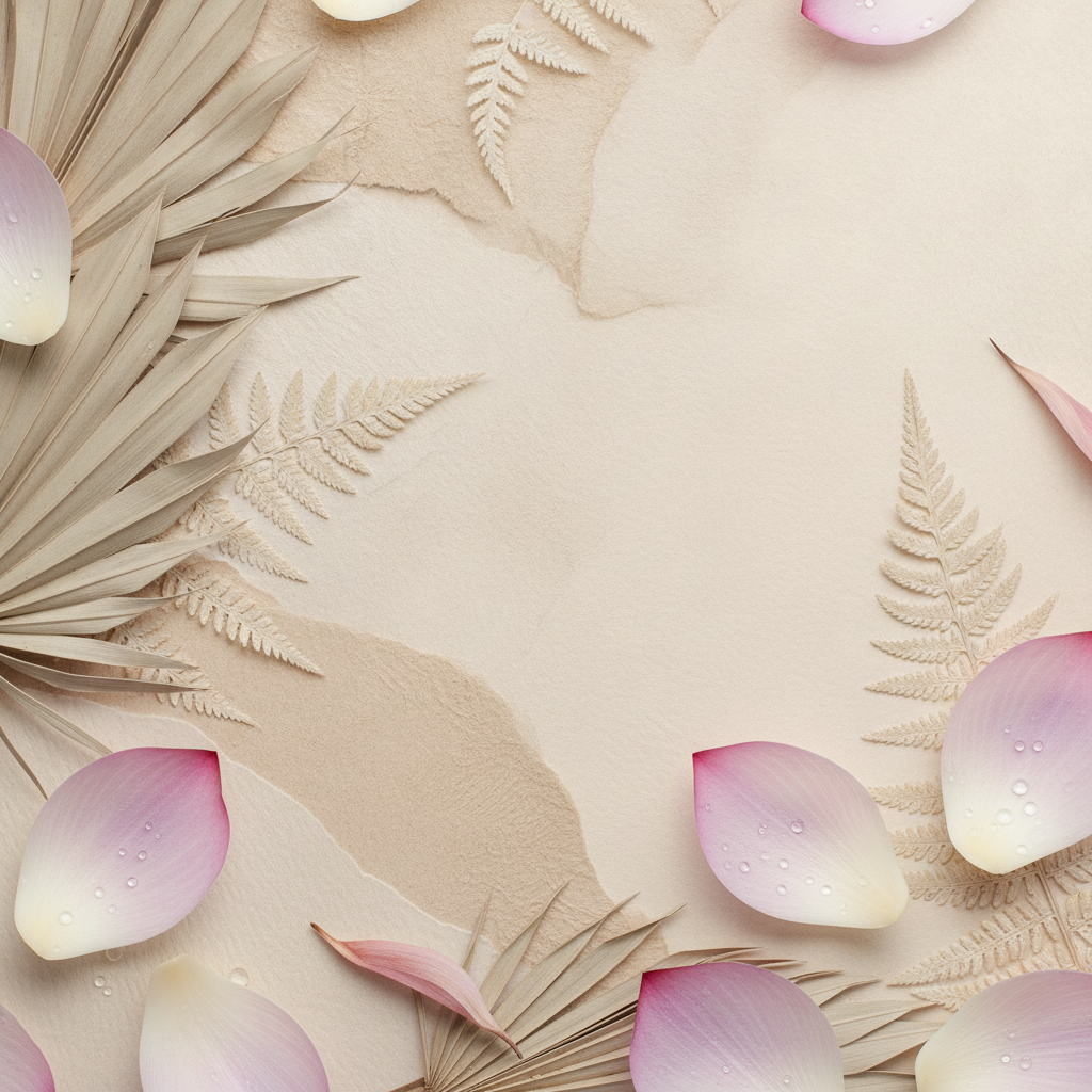 Soft botanical texture background with lotus petals adding calm ambience