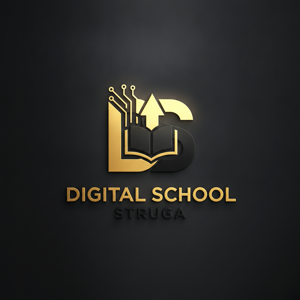 Digital School Struga official logo mark in gold and black