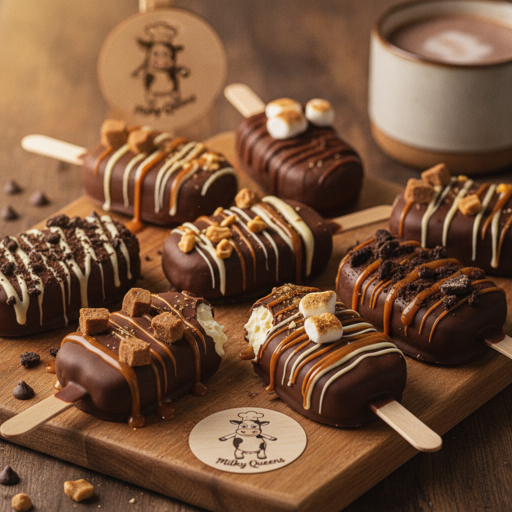 Decadent chocolate and fudge MB Milky Pops handmade by an Australian family