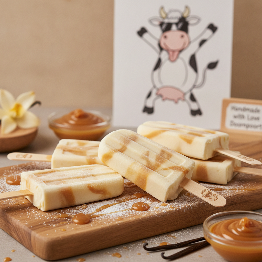 Classic vanilla and caramel swirl MB Milky Pops made by a family in small town Ayr Australia