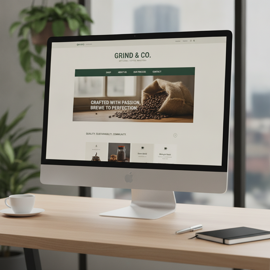 Minimalist and clean website design for an artisanal coffee roaster