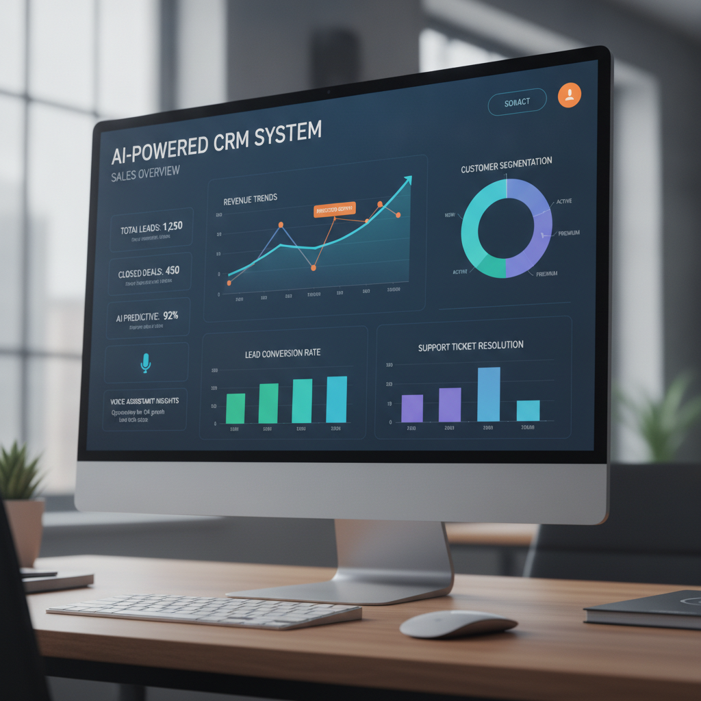 Data visualization dashboard for an AI-powered CRM system