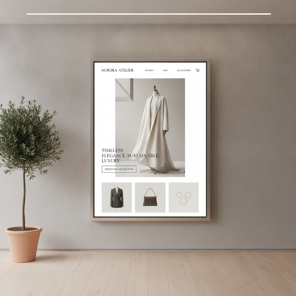 Minimalist and modern e-commerce storefront for a premium fashion brand