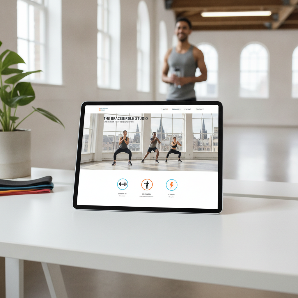 Clean and energetic website design for a boutique fitness studio in Edinburgh.