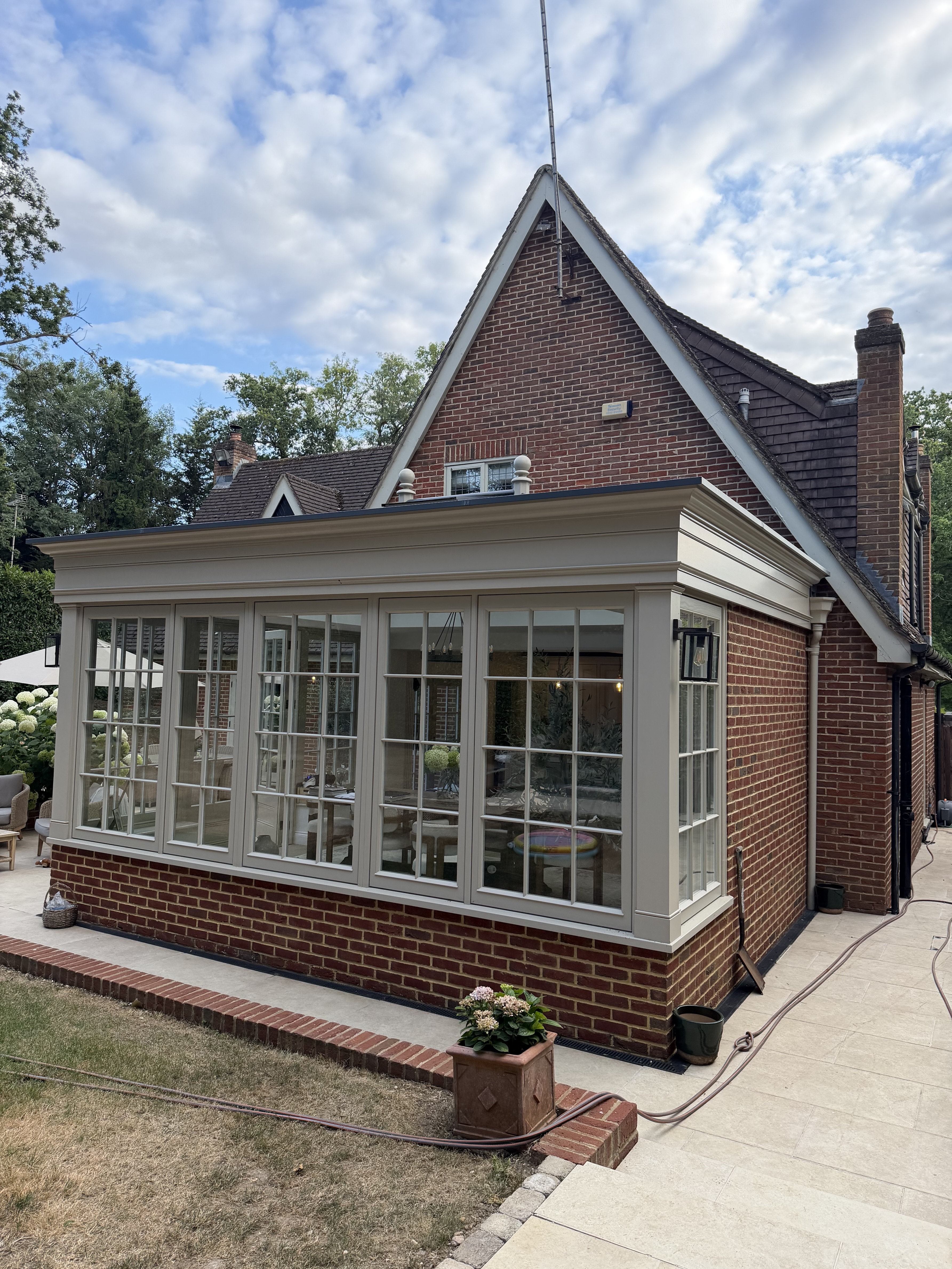 Modern architectural home extension with large glass panels completed by Park Street Developments