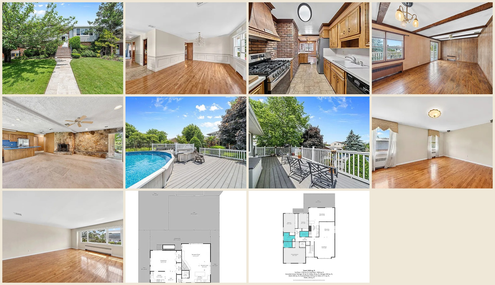 240 Pearl Street Lawrence NY multigenerational home with main residence and detached garage