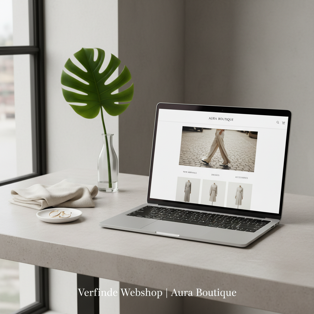 Verfijnde webshop voor een boutique modewinkel met minimalistische uitstraling