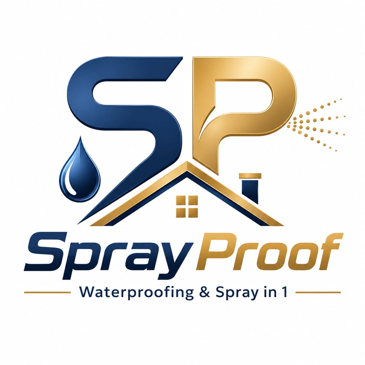 Professional roofing contractor applying Spray Proof's Rubber Duck Paint to a residential roof with a high-pressure sprayer