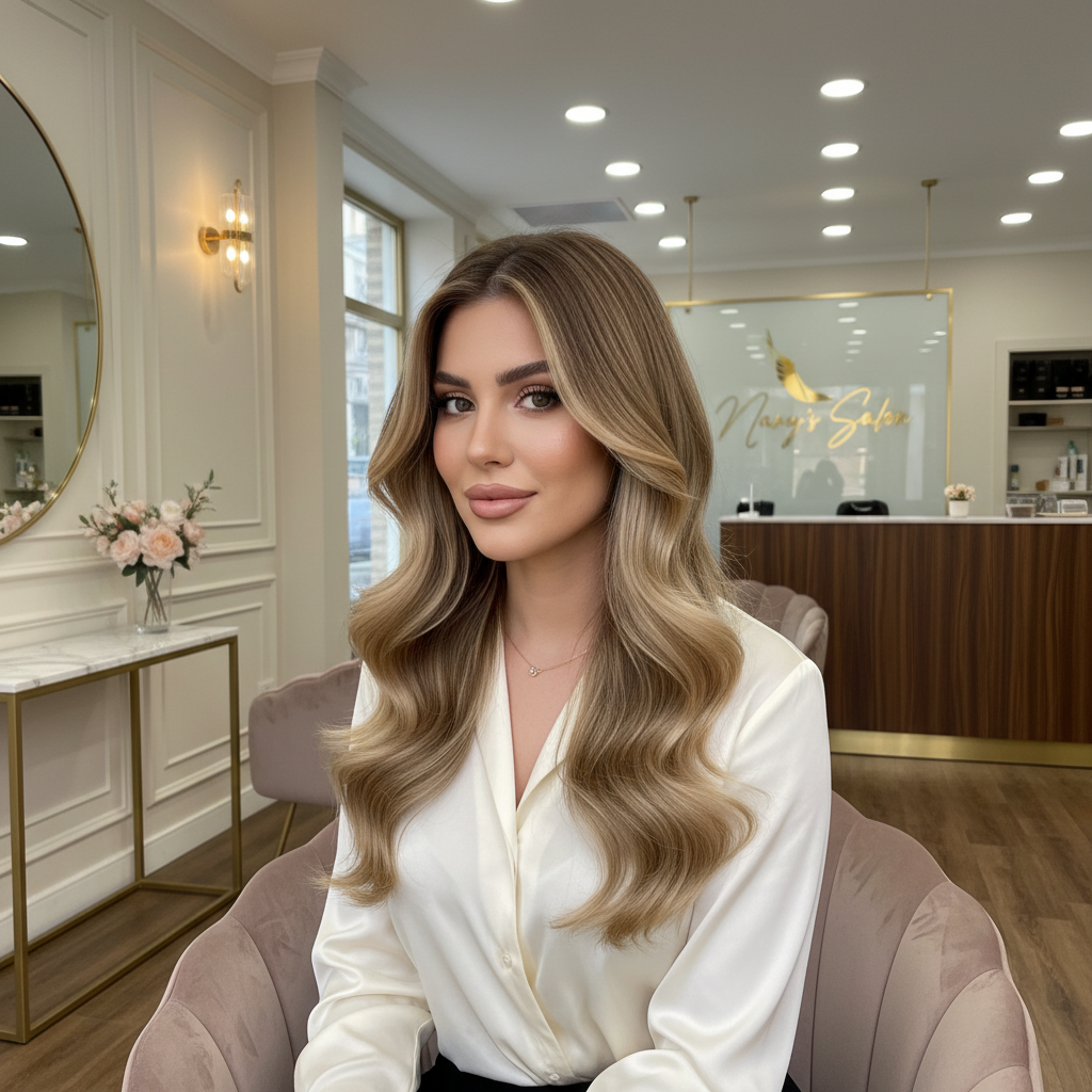 Luxurious balayage hair color at Nany's Salon
