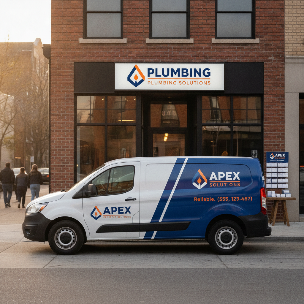 Complete brand identity and vehicle wrap for local plumbing service