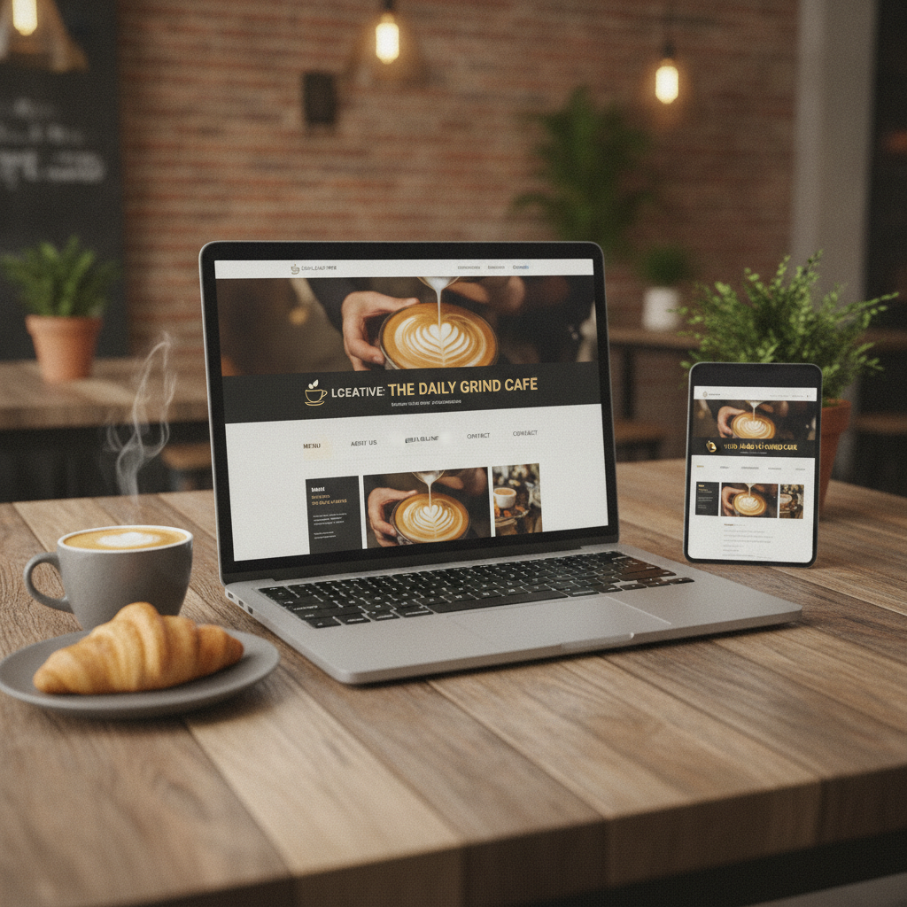 Modern website design for a local artisan cafe