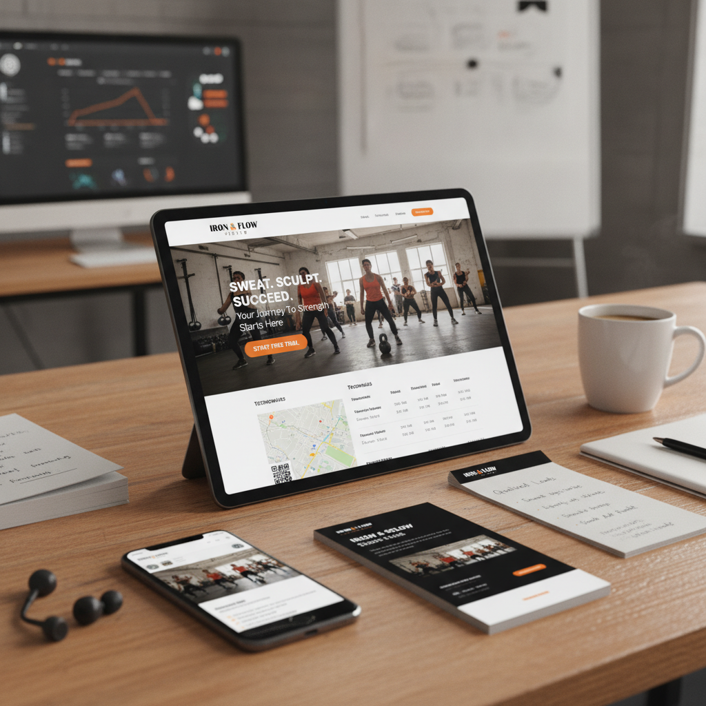 High converting landing page and marketing campaign for boutique fitness studio