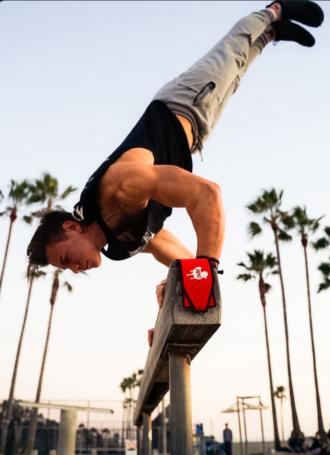Calisthenics athlete performing planche bodyweight training