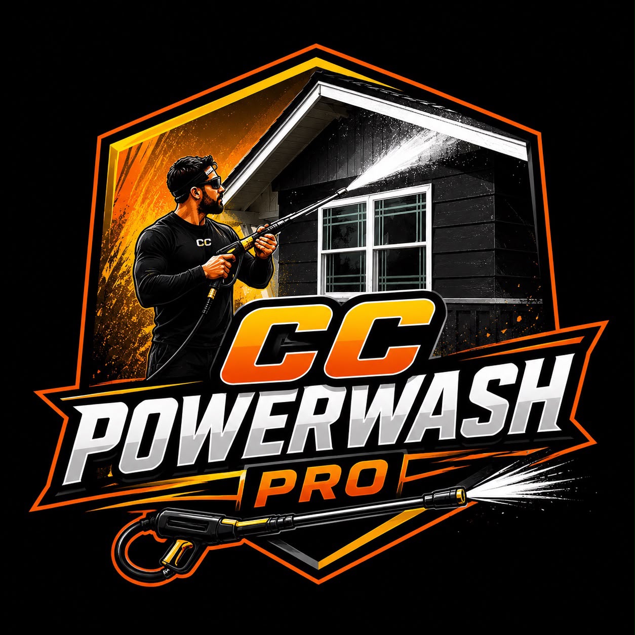 Professional power washing technician efficiently cleaning a residential concrete driveway