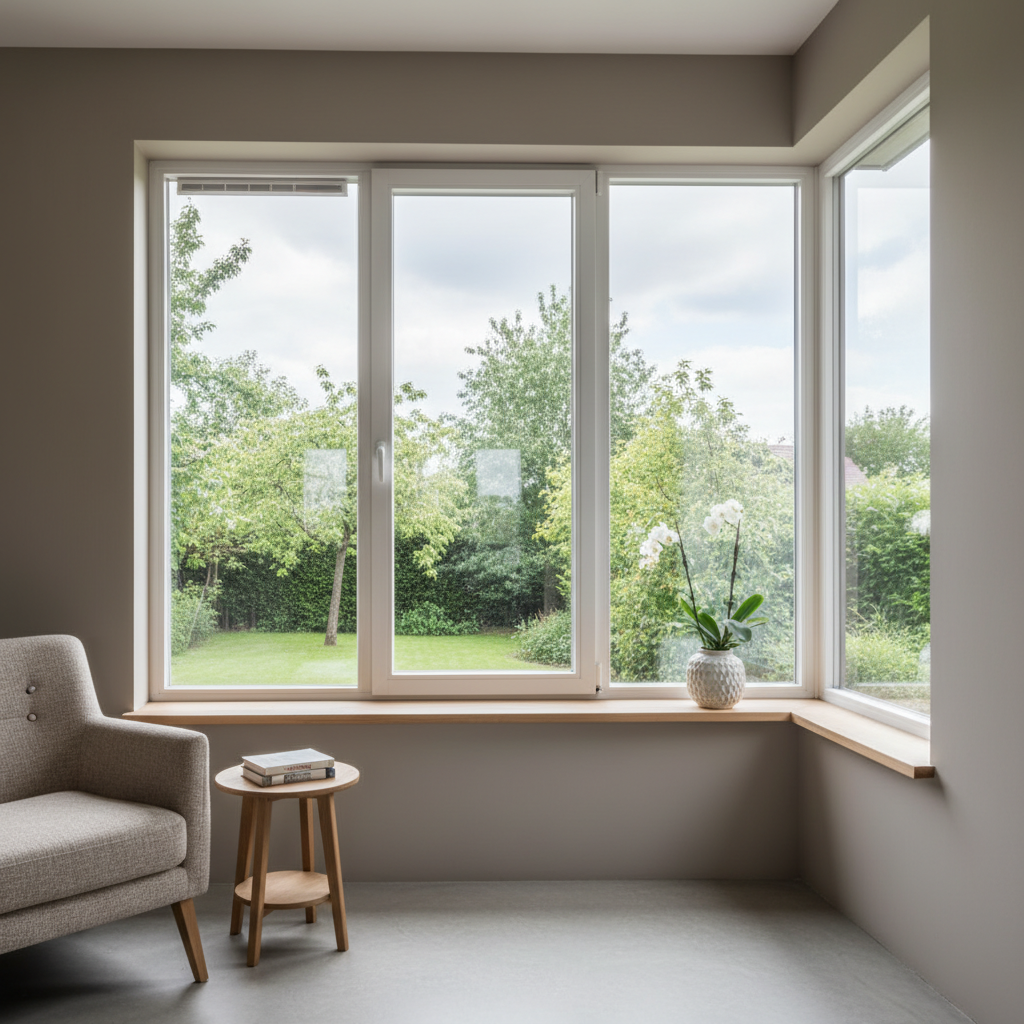 Modern kunststof kozijnen met HR+++ beglazing geïnstalleerd in een woning