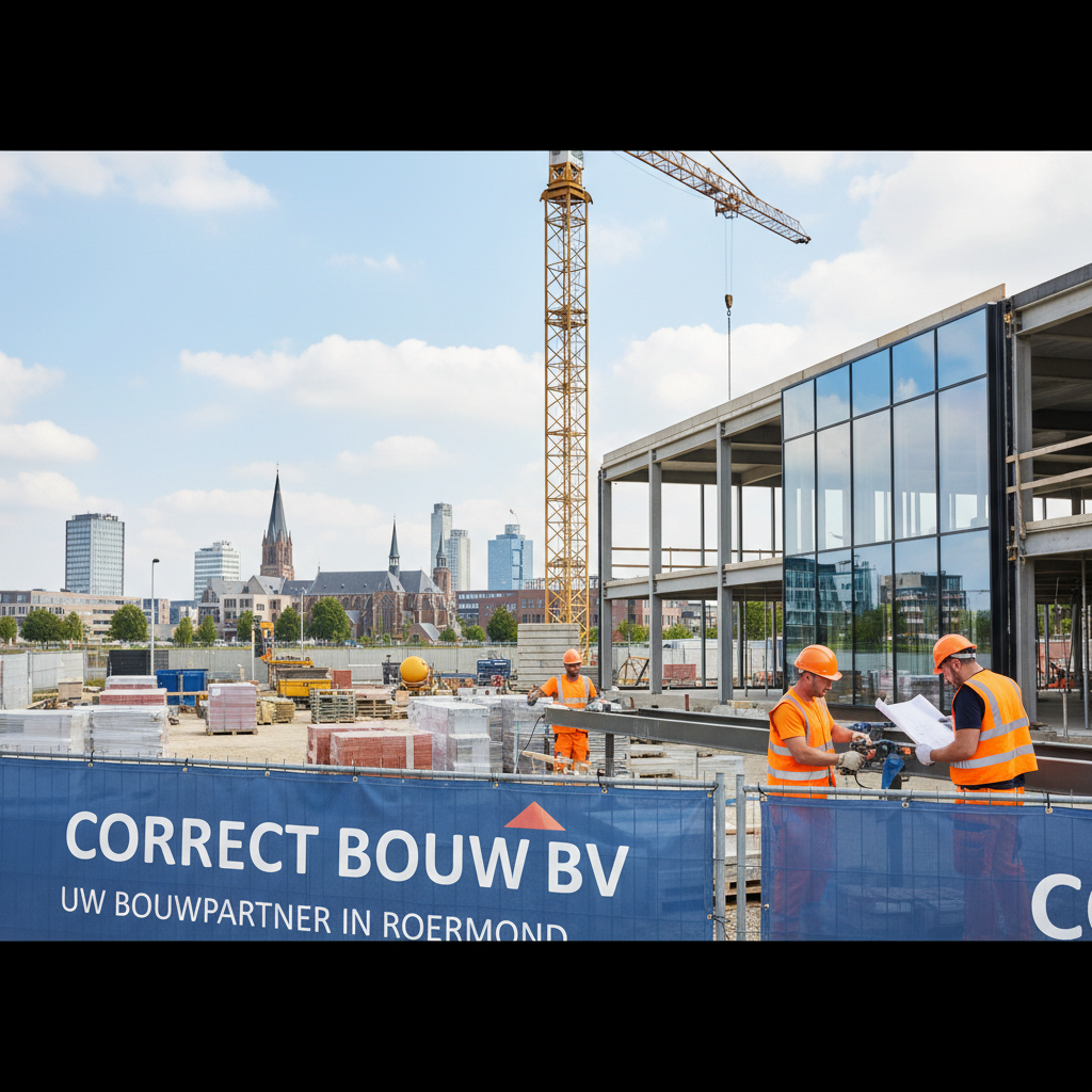 Vakkundige bouwvakkers van Correct Bouw BV aan het werk op een bouwproject in Roermond
