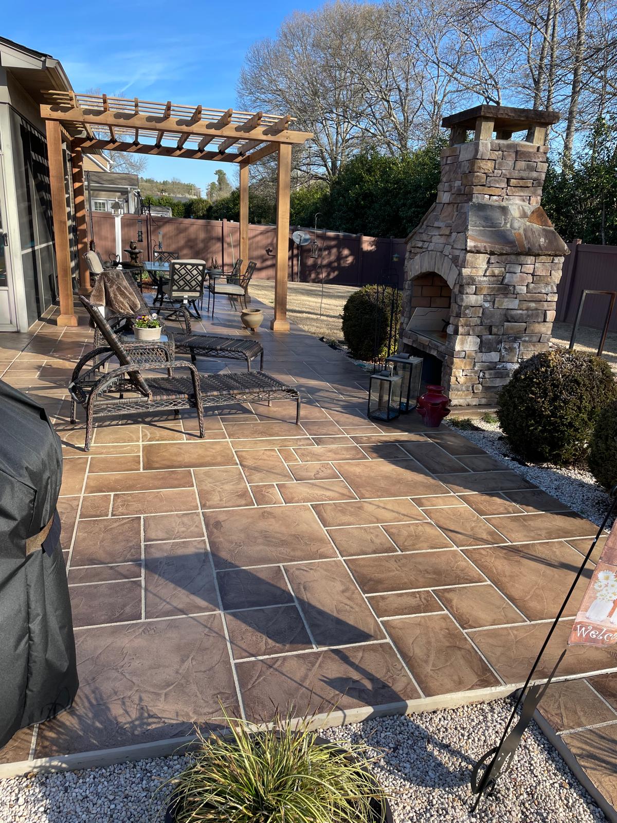 Elegant custom stone patio and hardscaping project completed in Dallas, TX