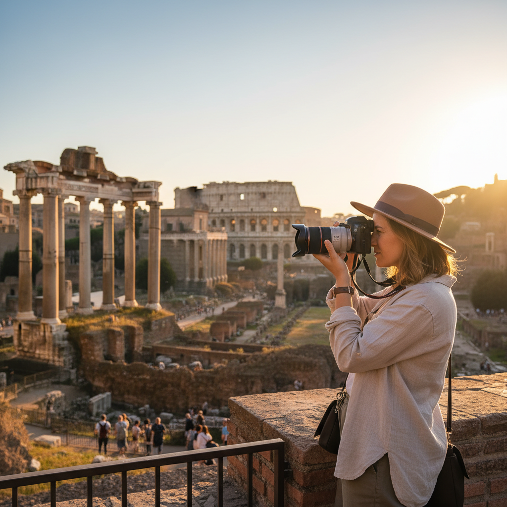 A person taking a photo in Rome