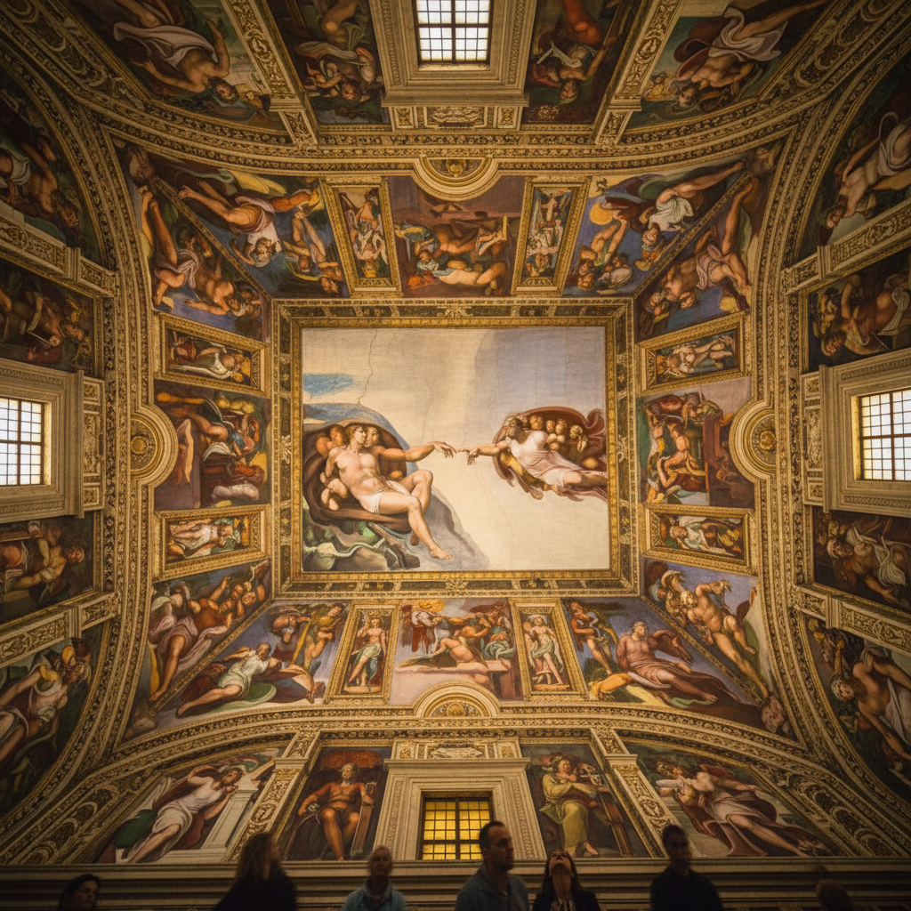 The ceiling of the Sistine Chapel