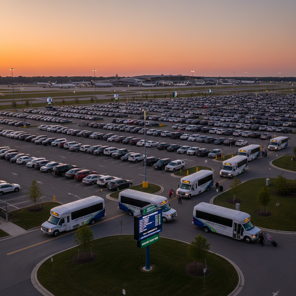 High-occupancy airport parking facility managed by Spring Parking