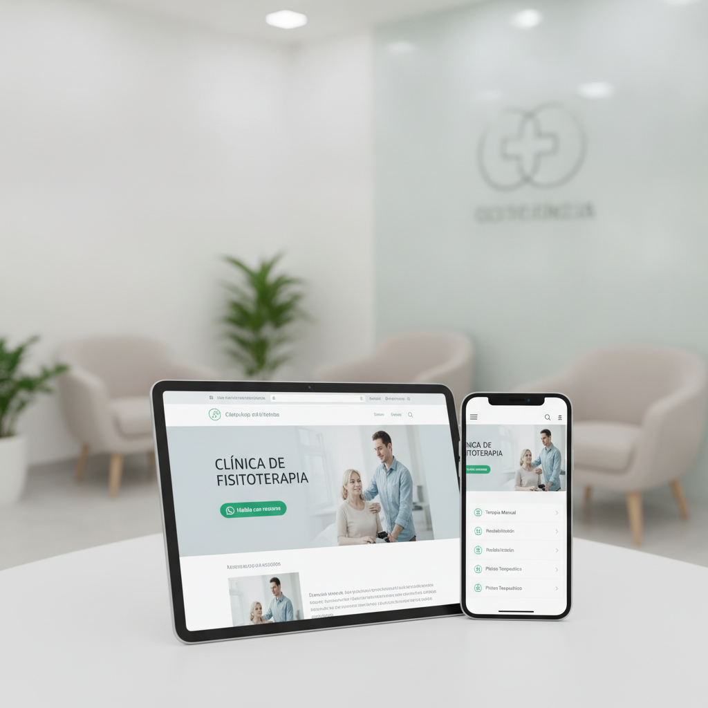 Página web profesional y limpia para una clínica de salud